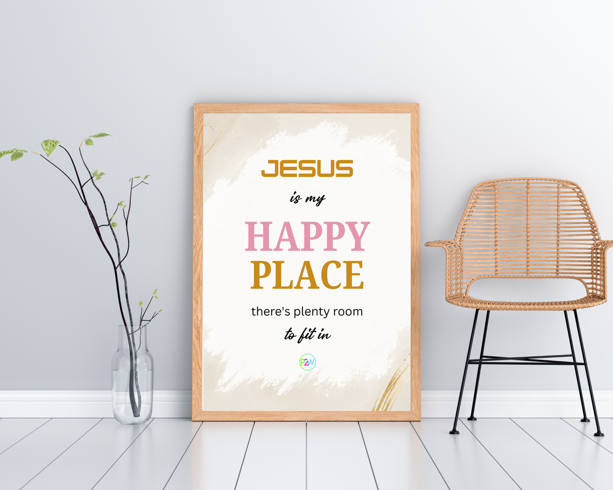 My Happy Place Printable Wall Art | Christian Wall Decor | Faith Digital Download
