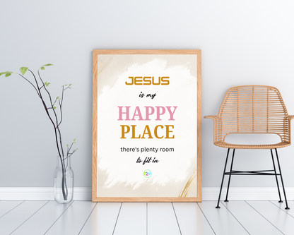 My Happy Place Printable Wall Art | Christian Wall Decor | Faith Digital Download