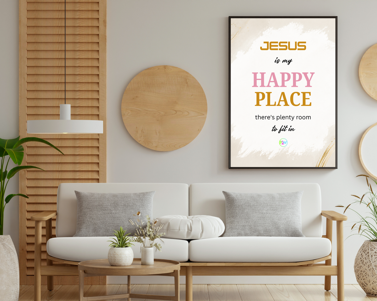 My Happy Place Printable Wall Art | Christian Wall Decor | Faith Digital Download