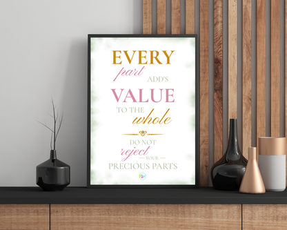 Valuable Parts to the Whole Printable Wall Art | Inspirational Christian Decor